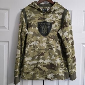 NFL Salute To Service Womens Las Vegas Raiders Camouflage Hoodie, Size Large NWT